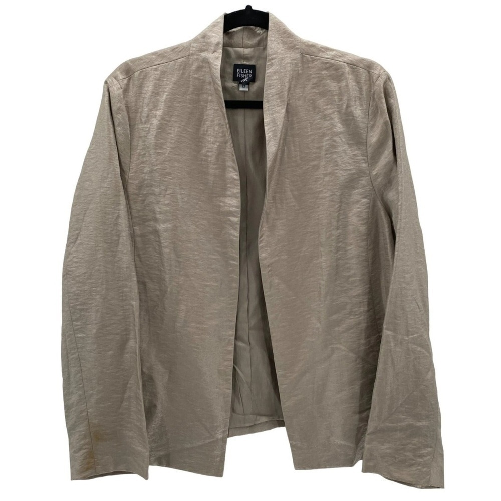 Eileen Fisher Shimmer Beige Lightweight Blazer Women's Size L
